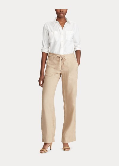 Women's Ralph Lauren Linen Wide-Leg Pants | 268790SXG